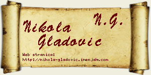 Nikola Gladović vizit kartica